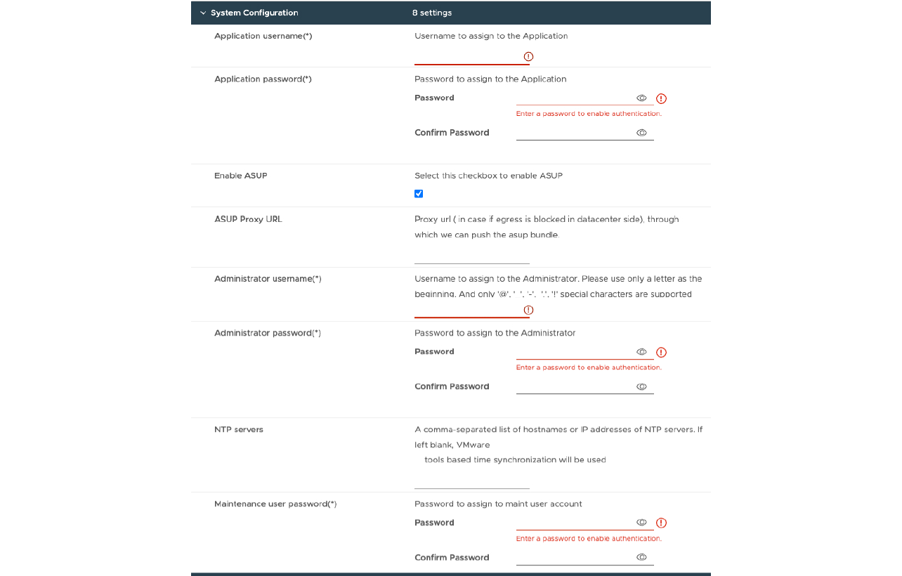 system configuration