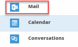image of highlighted mail option