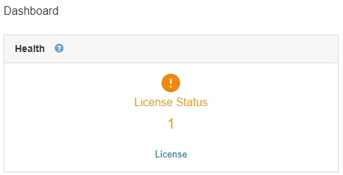 Dashboard Health Panel License Status