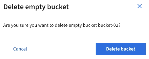 Delete Bucket Confirmation Dialog