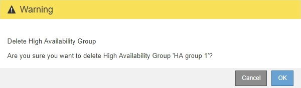 HA Group Remove Warning