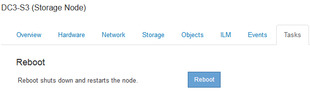 Nodes > Tasks > Reboot button