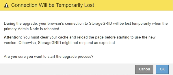 Software Upgrade Connection Will Be Lost