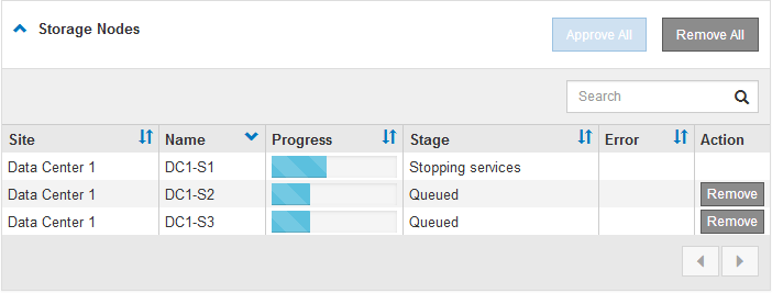 screen shot showing Stage is Stopping services