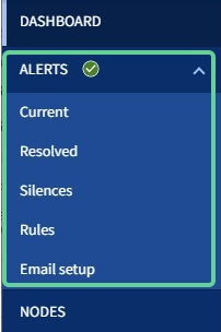 Alerts Menu