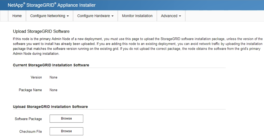 Appliance Installer - Upload SG Software