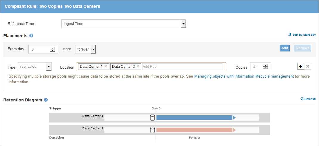 screenshot showing step 2 of creating default rule for compliance example