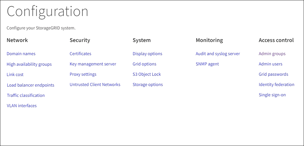 Configuration Menu