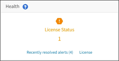 Dashboard Health Panel License Status