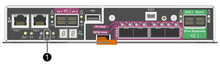 Service Action Required LED on E2700 controller