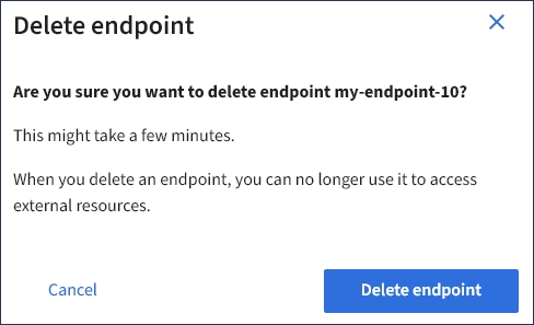 Endpoint delete confirm