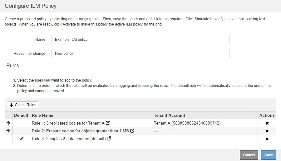 Example Policy for Two Tenants