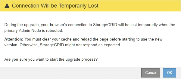 Software Upgrade Connection Will Be Lost