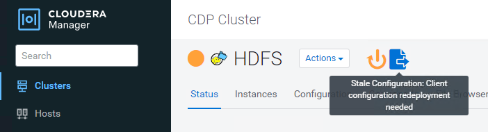 restart stale service icon for Hadoop