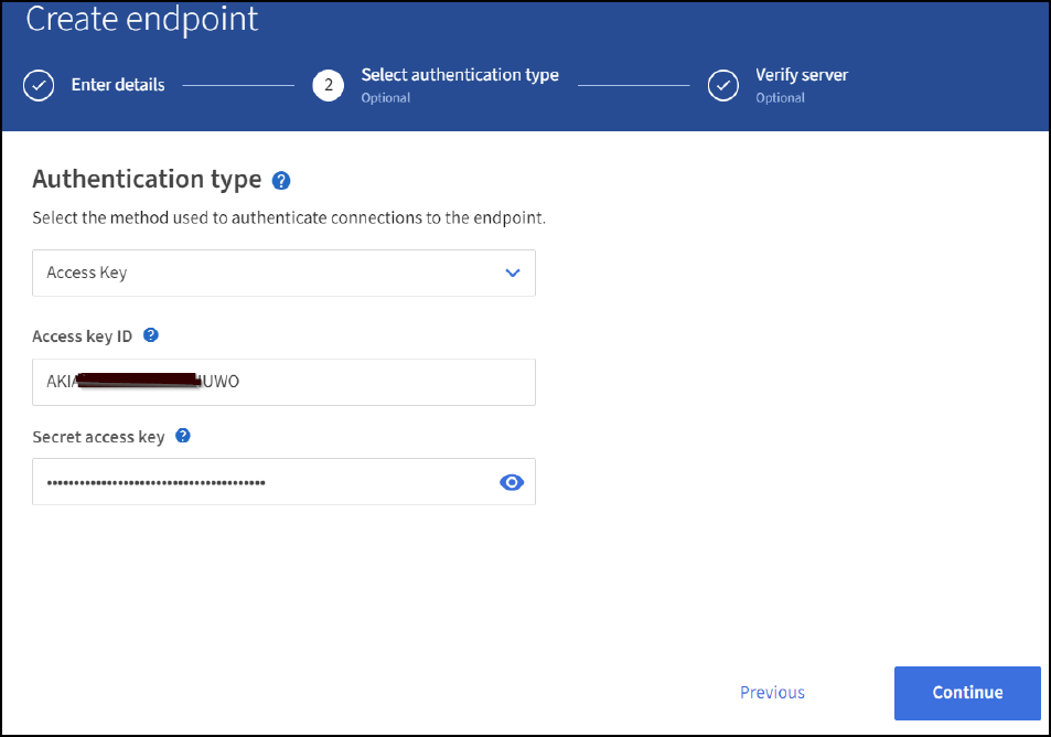 authenticate connections to endpoints screenshot