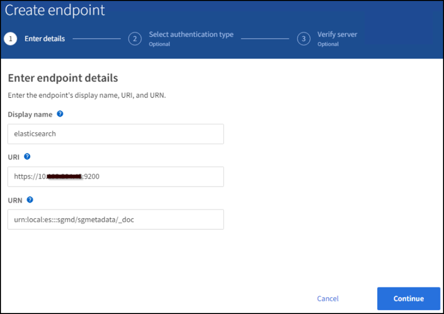 Platform service endpoint details screenshot