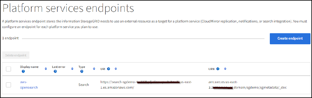 platform service endpoints screenshot