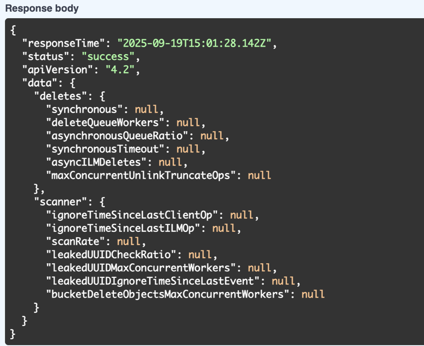 GET ILM-Advanced output