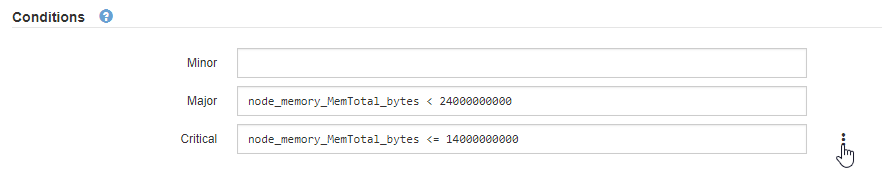 Alert rules: reverting an edited condition to default value