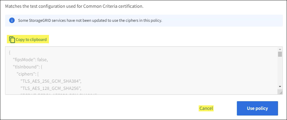 copying an existing policy to create a custom policy