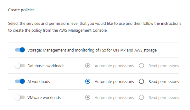 A screenshot showing the permissions setting for full management of AI resources.