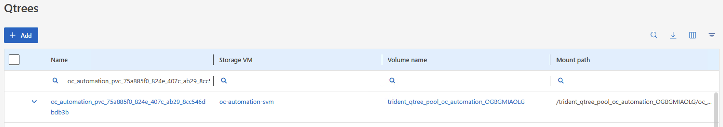 迁移后 ONTAP 后端中的 nas-economy qtree