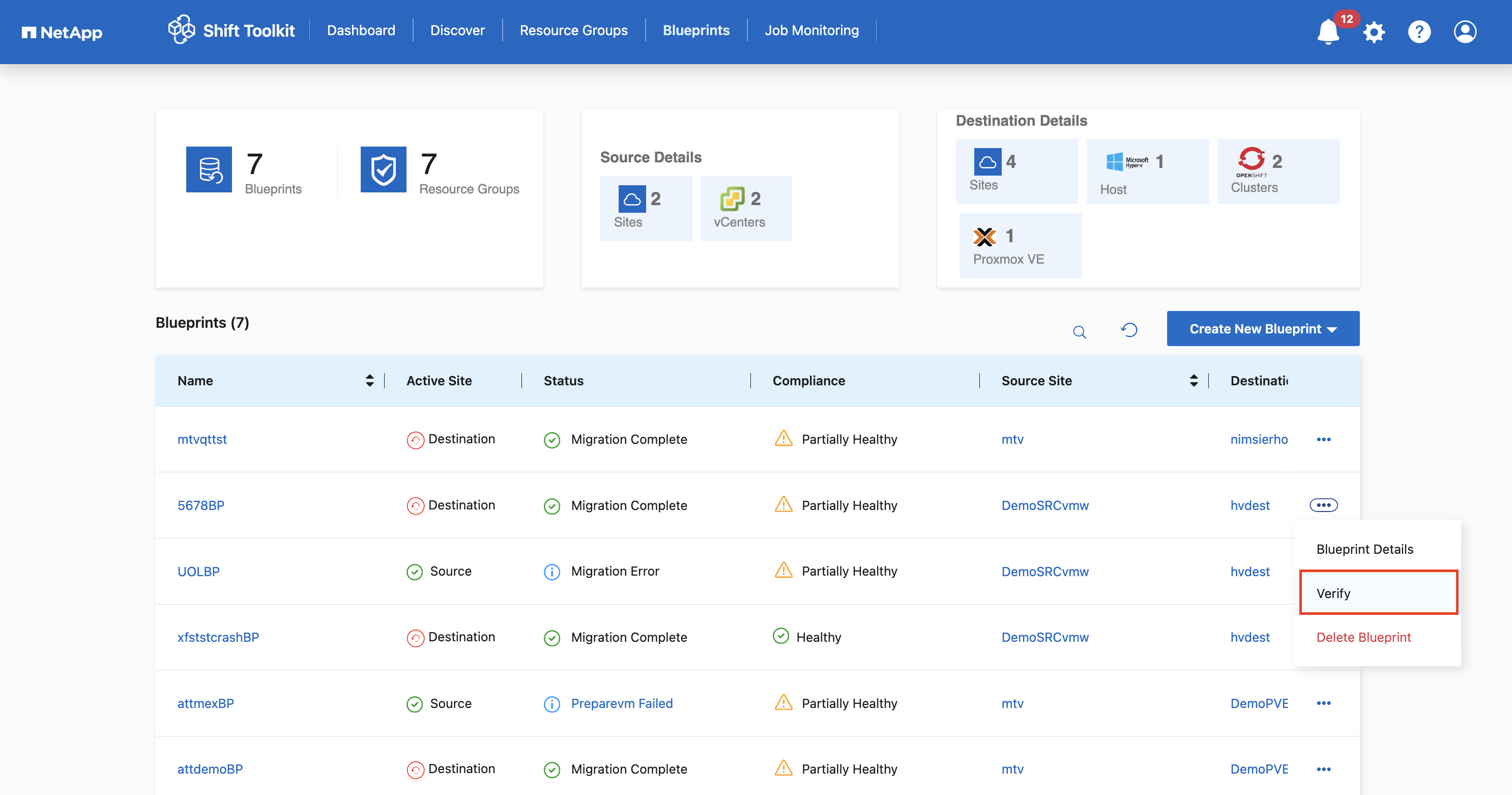 验证迁移作业详细信息