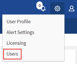 顯示設定功能表、其中包含「使用者」頁面的連結。