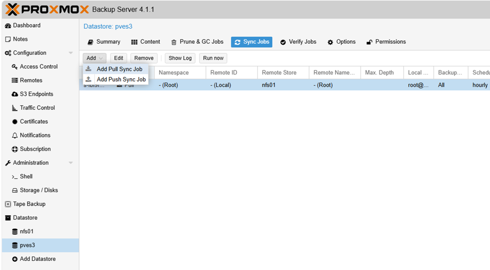 在PBS中新增本機同步作業