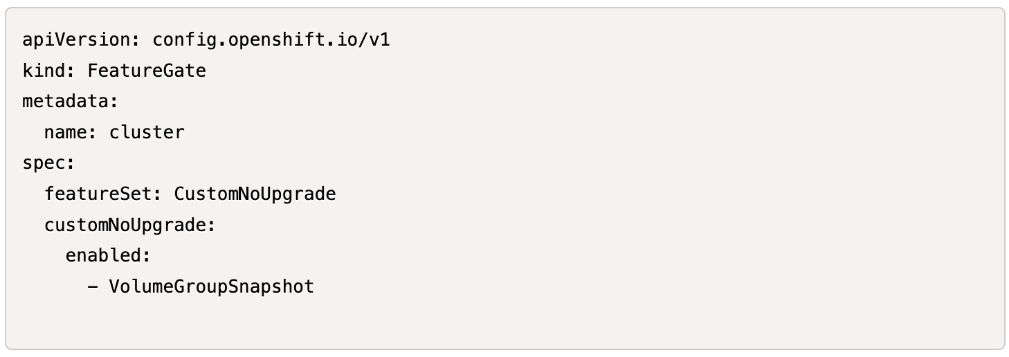 啟用 VolumeGroupSnapshot FeatureGate