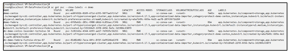 demo-centos pvc 獲得標籤