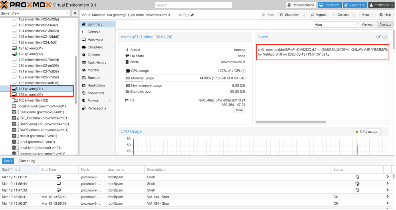 Proxmox VE VM 詳細資料