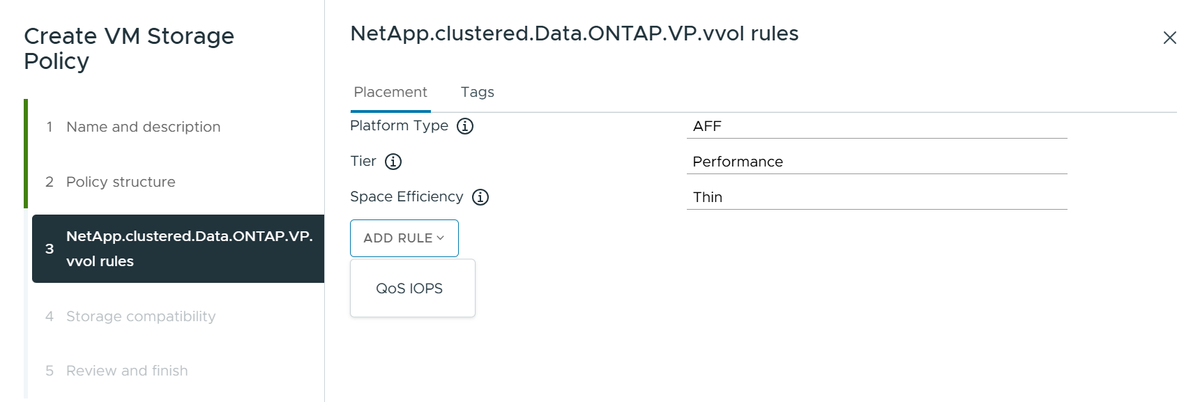 role = 「使用 ONTAP 工具建立 VM 儲存原則」 VASA Provider 9.10"300