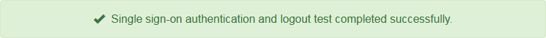 SSO認證和註銷測試成功訊息